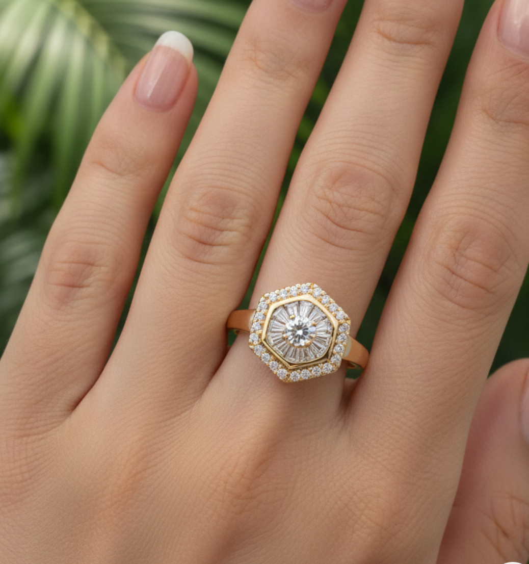 ANILLO DOBLE HALO HEXAGONAL