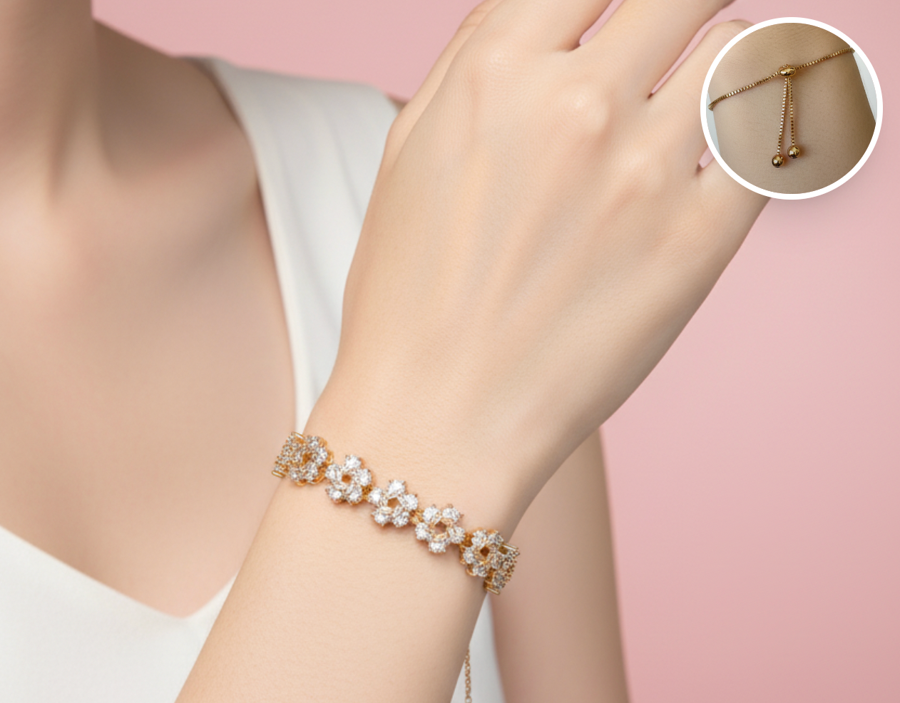 Pulsera Floral con Cierre Deslizante