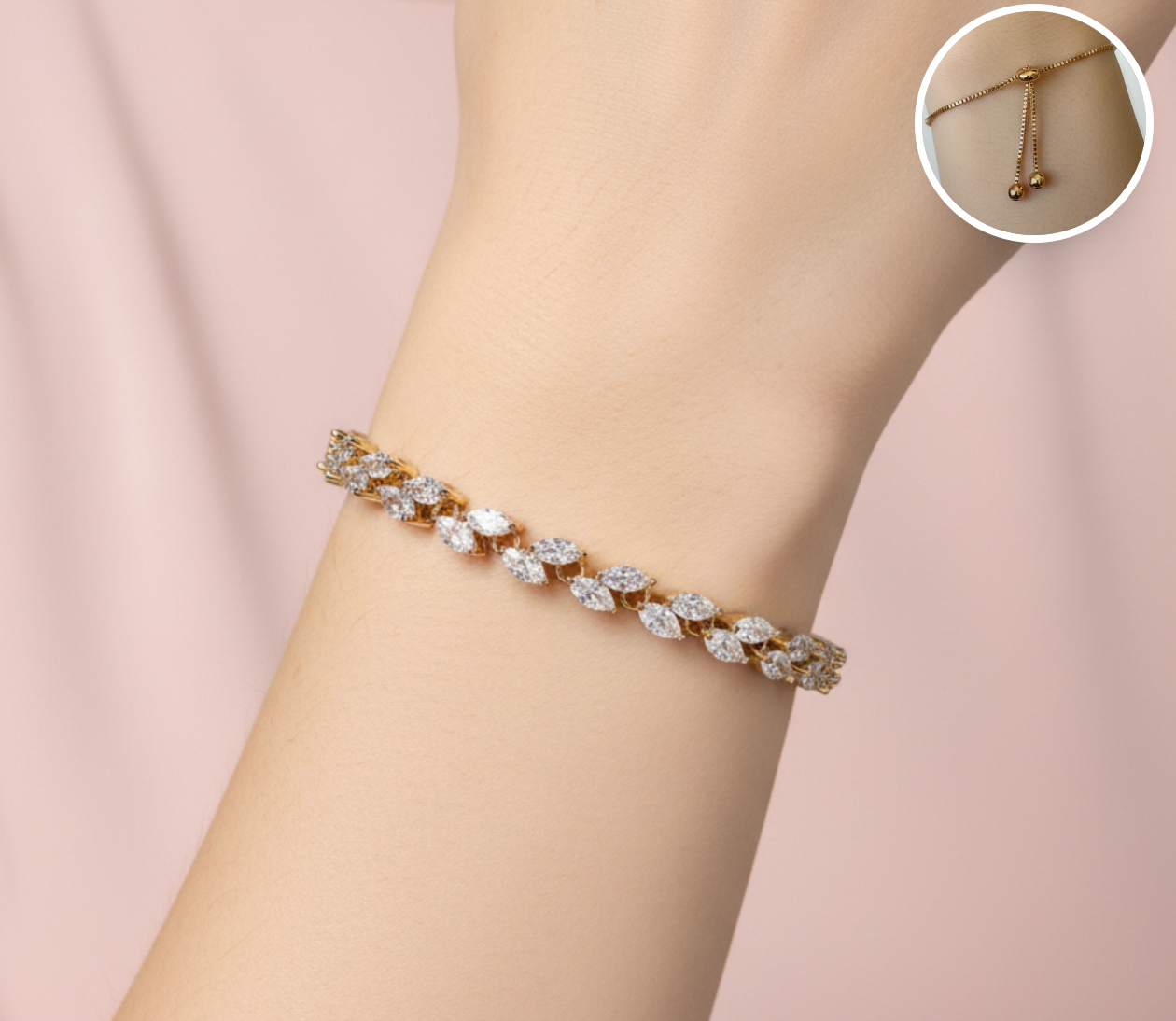 pulsera de piedras marquise