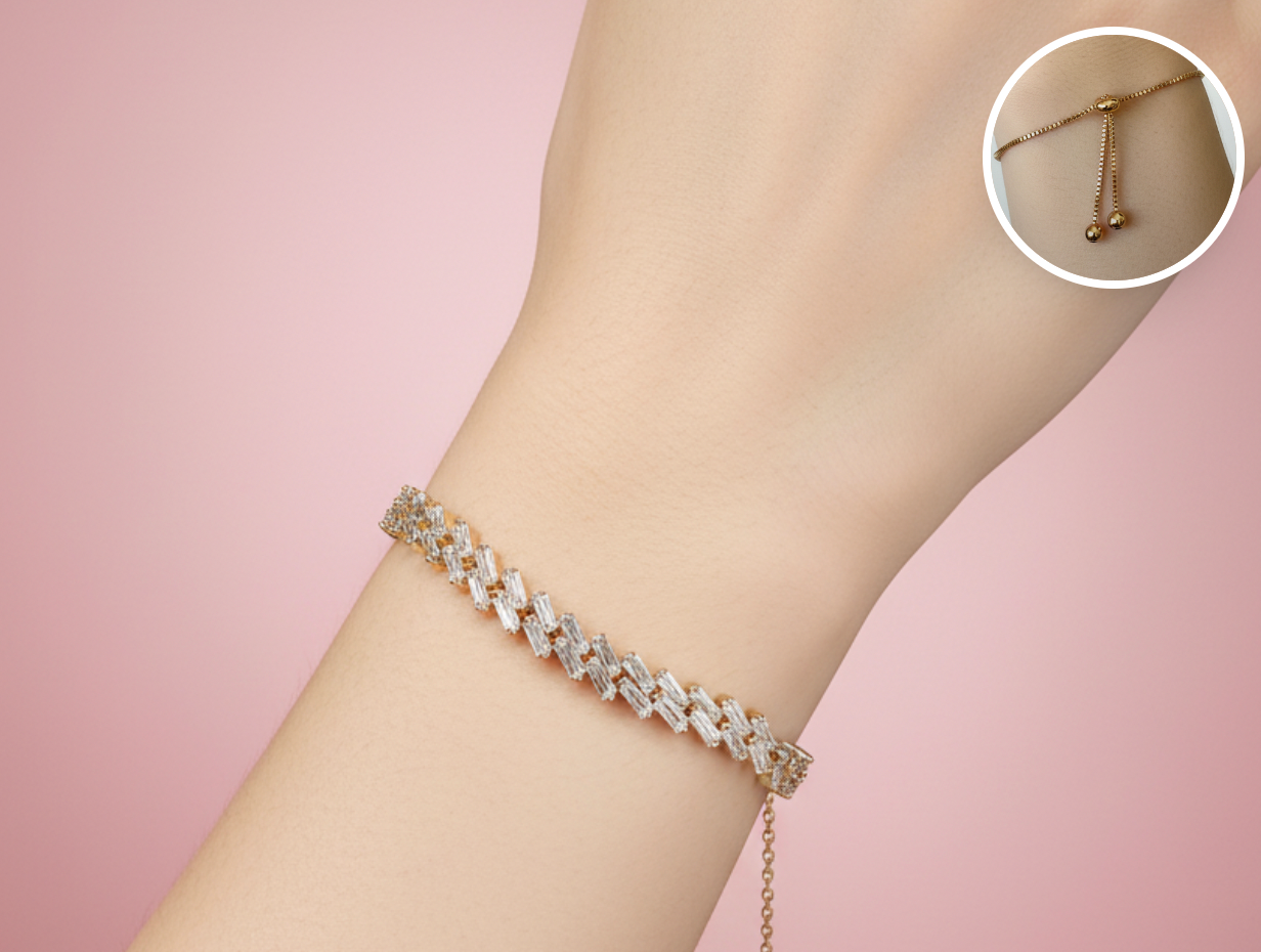 pulsera baguette en zigzag