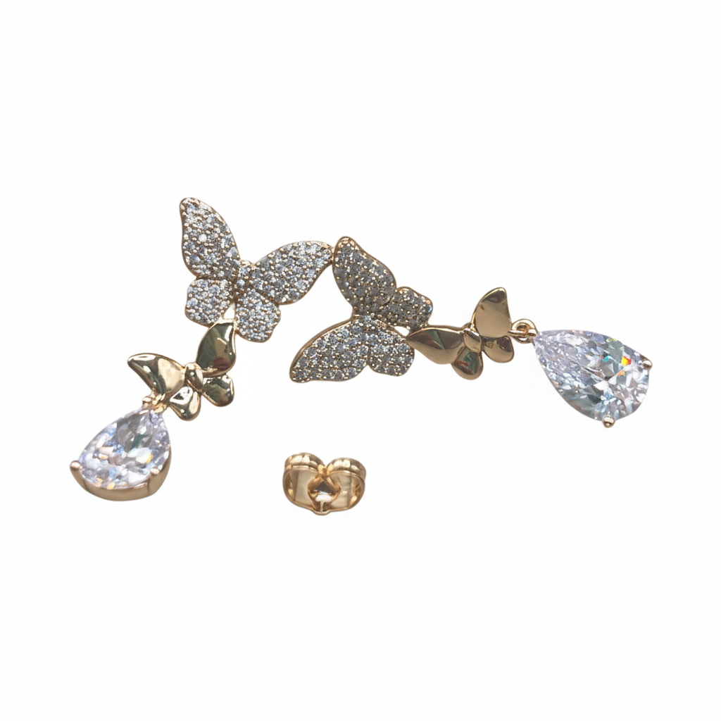 Aretes Mariposa Blancos