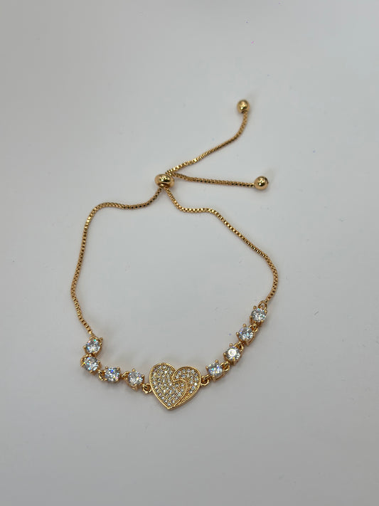 pulsera de doble corazón entrelazado