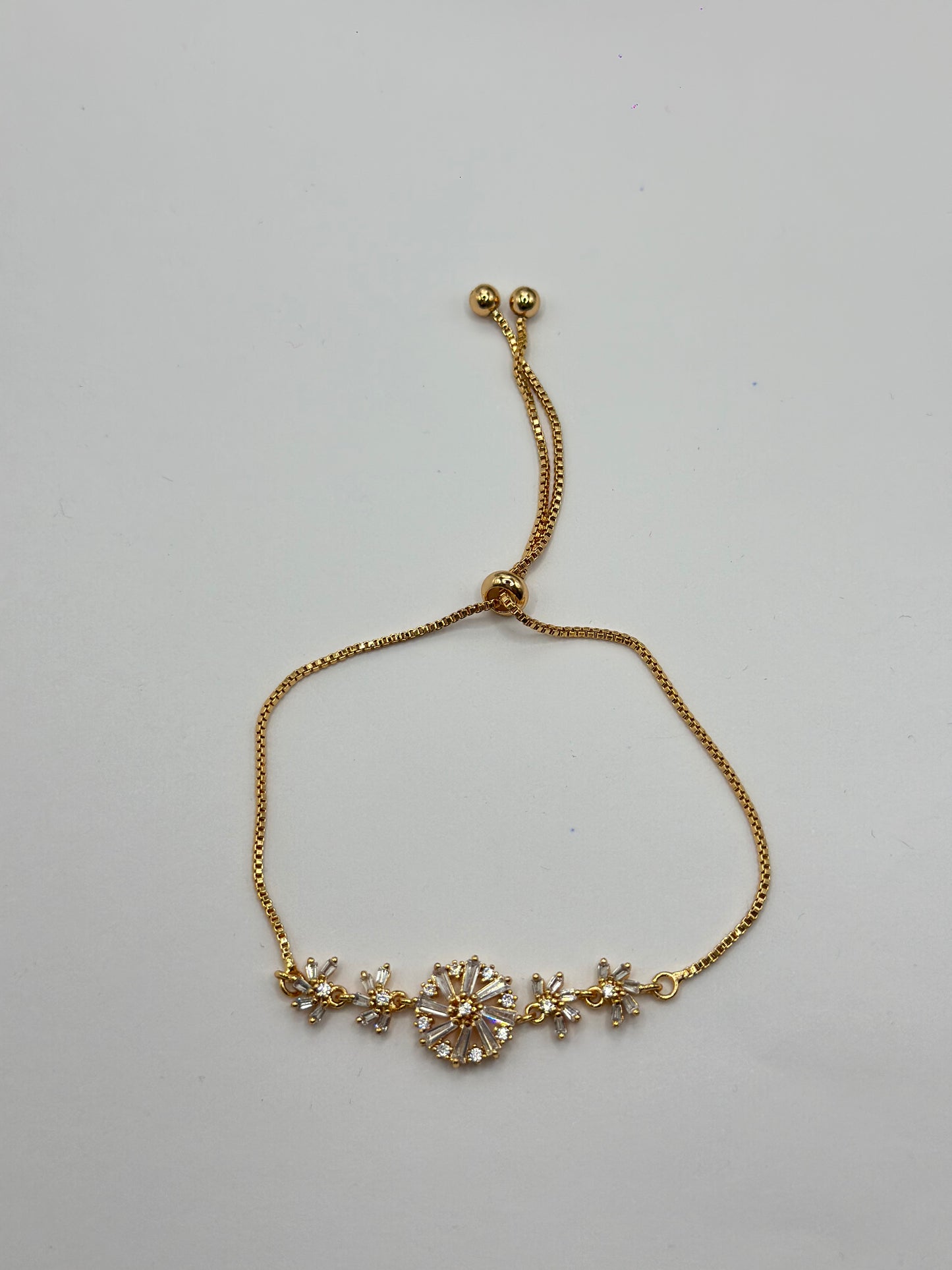 pulsera de copos con zirconia baguette
