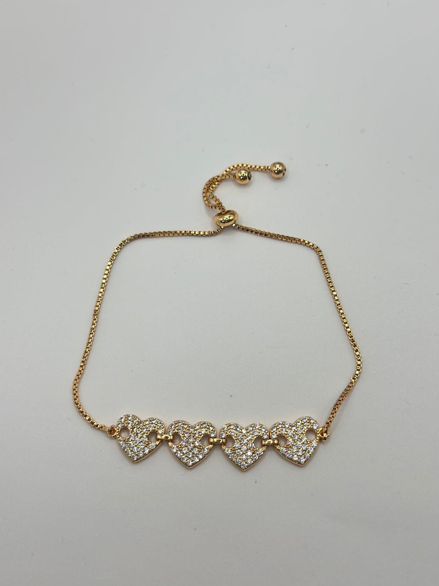Pulsera Ajustable Corazones brillantes