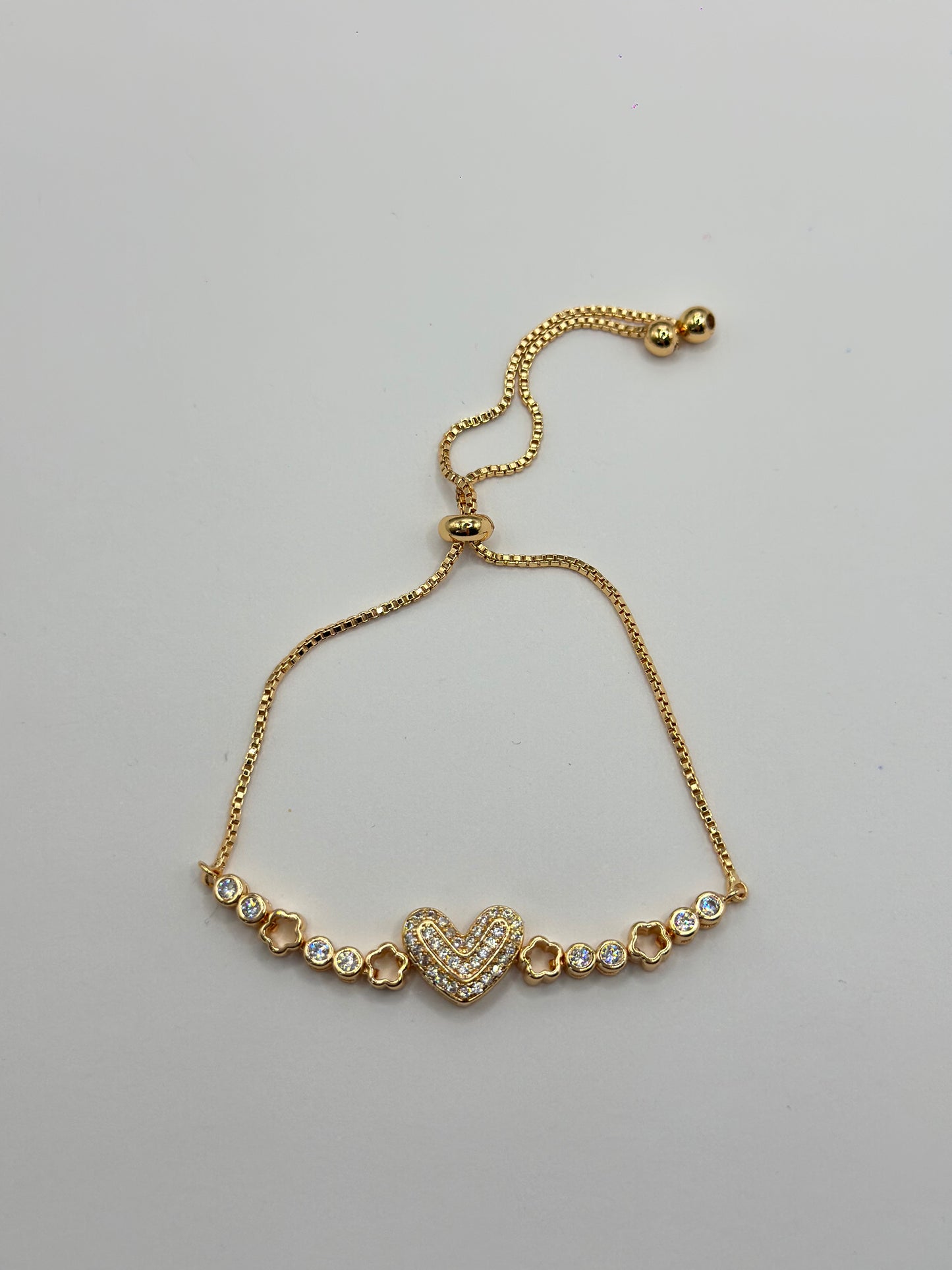 Pulsera Ajustables de corazón con flores