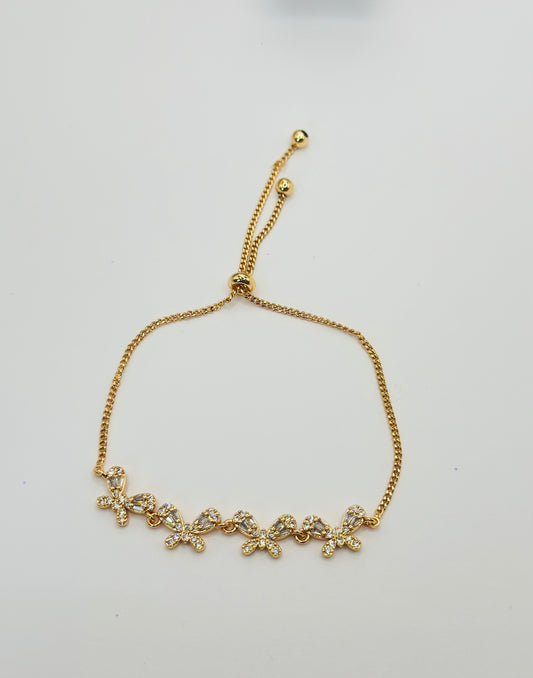 Pulsera Ajustable Brillantes mariposas