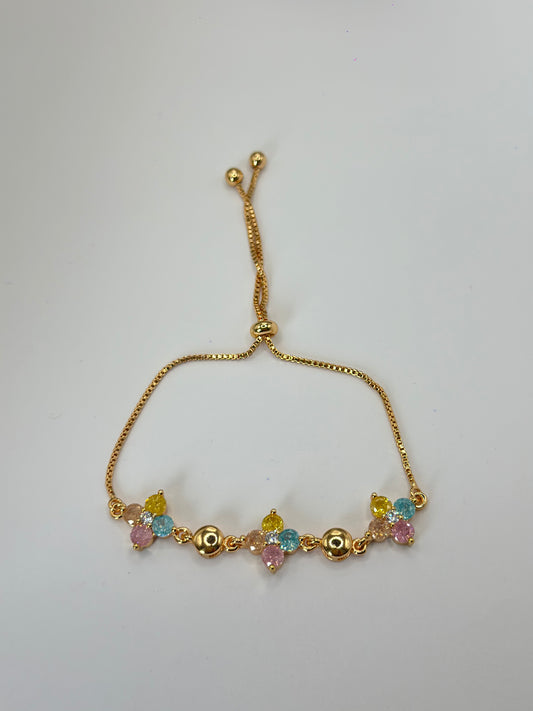 PULSERA AJUSTABLE FLORES CANDY