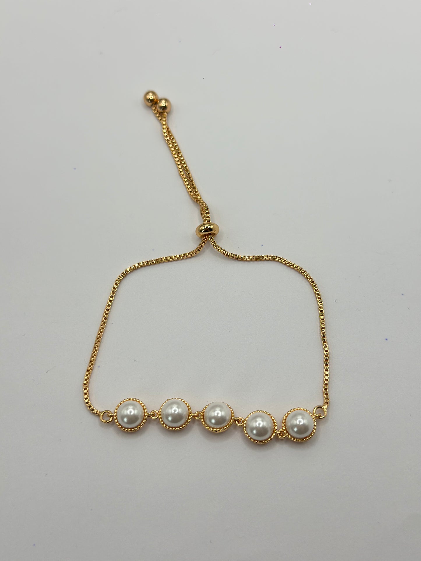 PULSERA AJUSTABLE ELEGANTE PERLAS