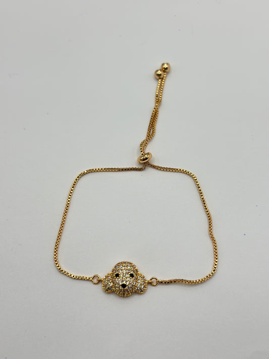 pulsera con dije de cara smiley