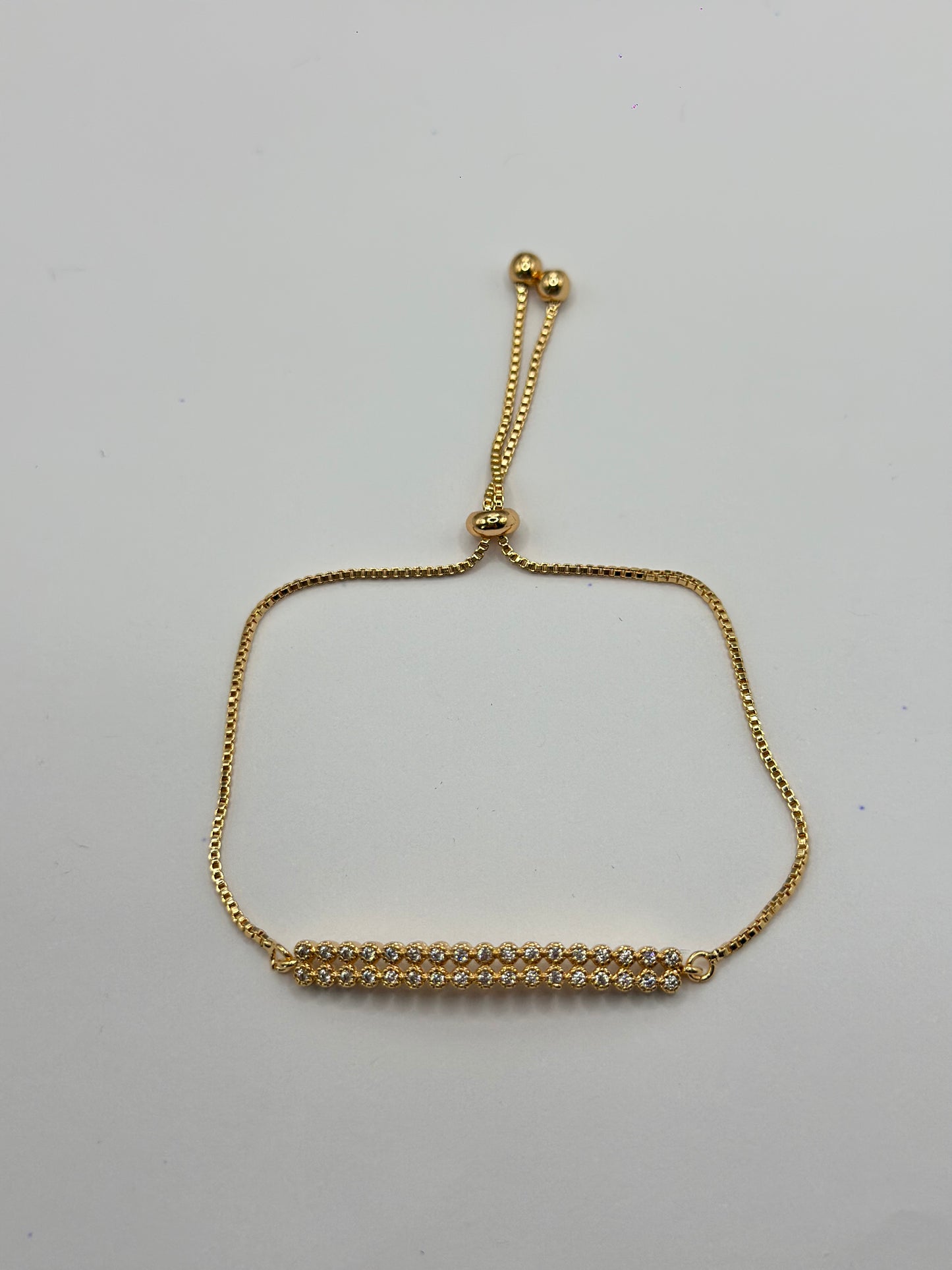 PULSERA AJUSTABLE DOBLE LINEA PAVE