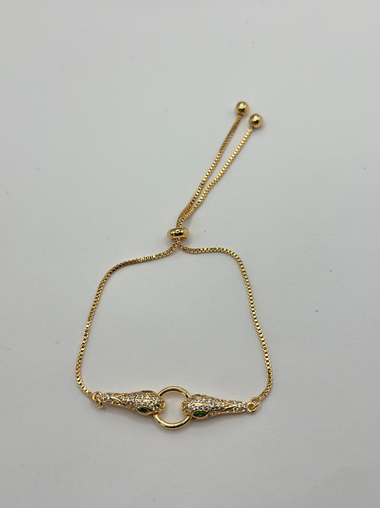 PULSERA AJUSTABLE VIBORAS DORADAS