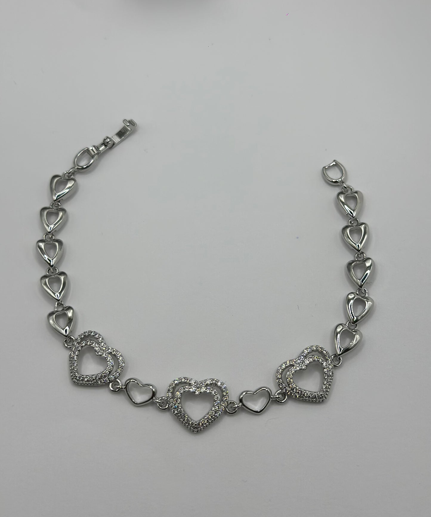 PULSERA CORAZONES ESCALONADOS PAVÉ