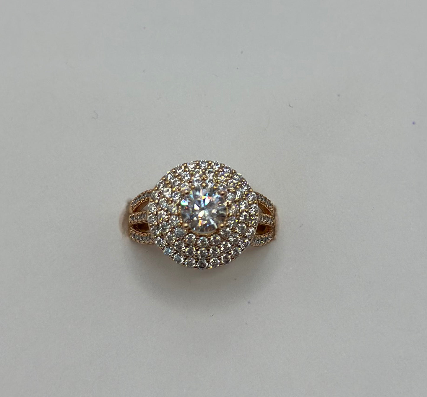 ANILLO SOLITARIO HALO BRILLOSO