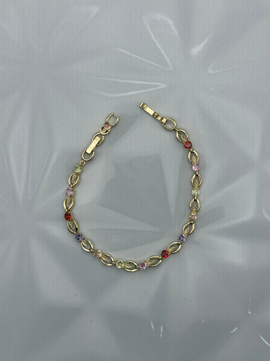 Pulsera de Hojas con Piedras Multicolor