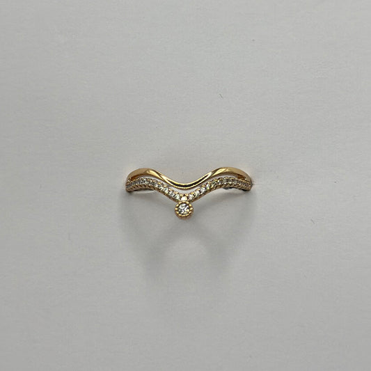 ANILLO CHEVRON DOBLE SOLITARIO