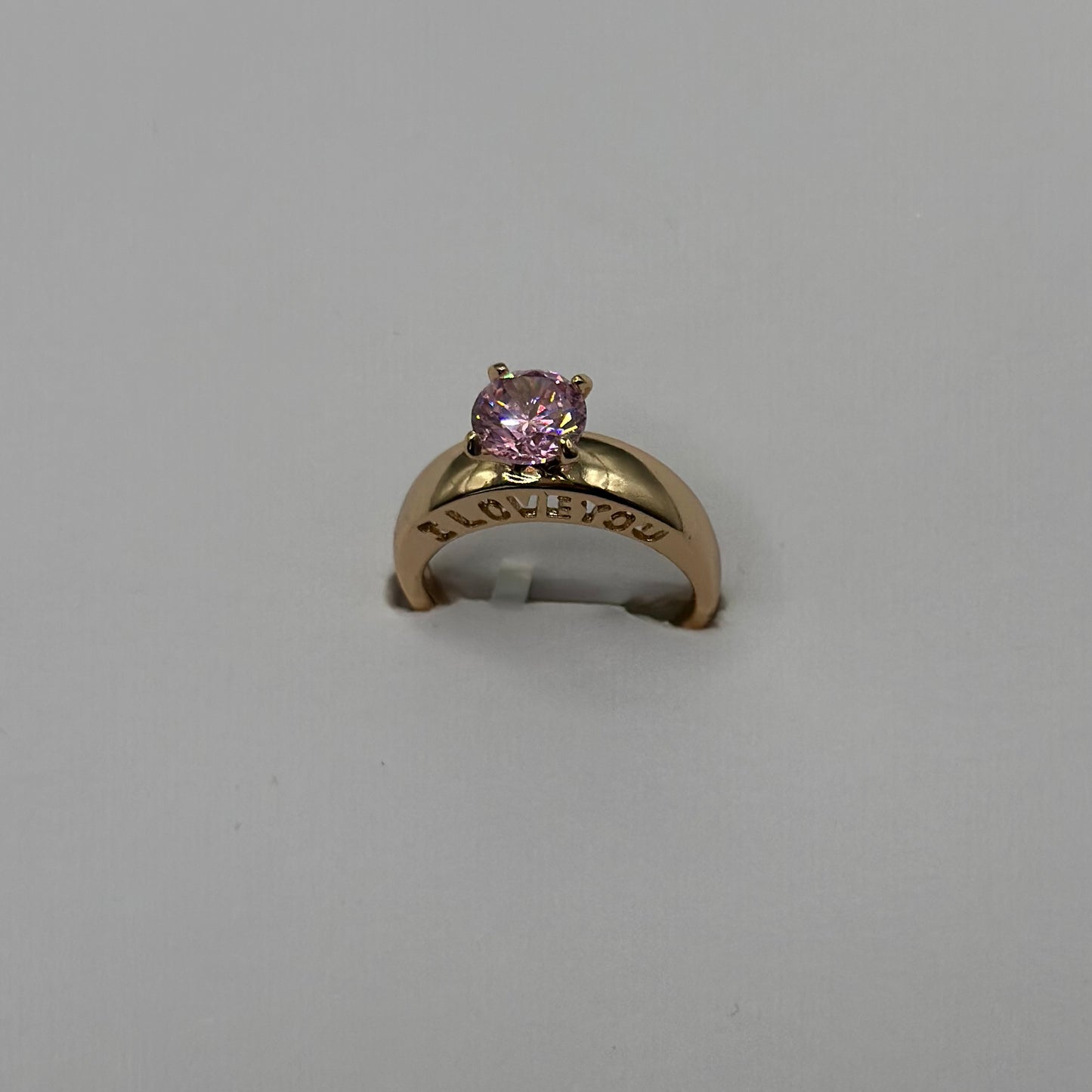 anillo solitario rosa