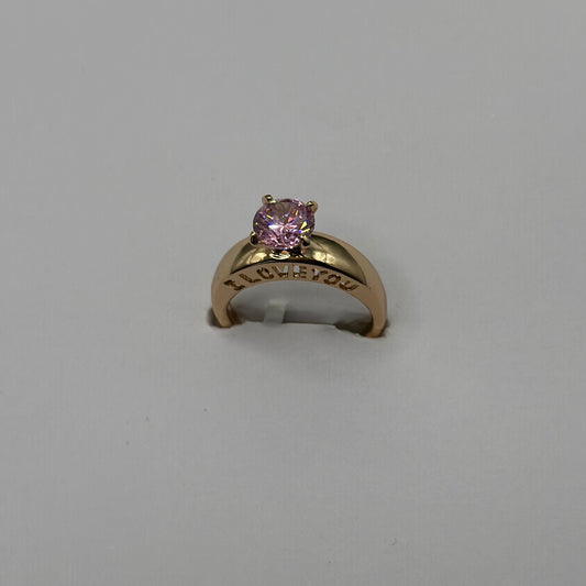 anillo solitario rosa