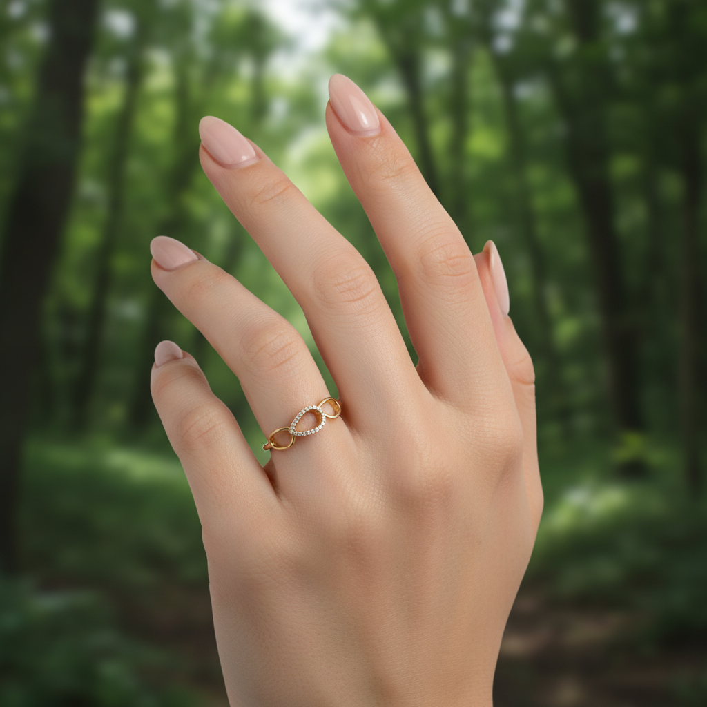 anillo infinito con zirconia