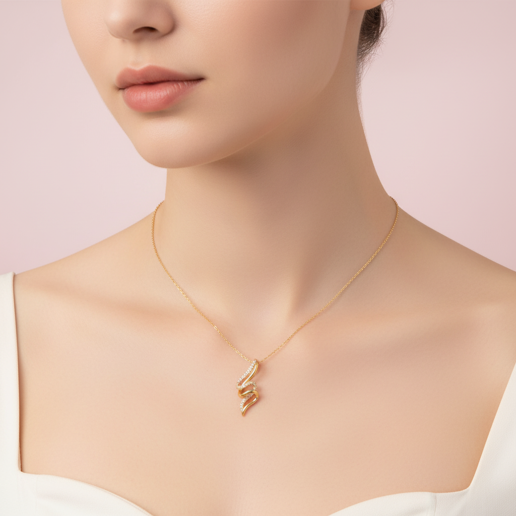 espiral ondulada con zirconias