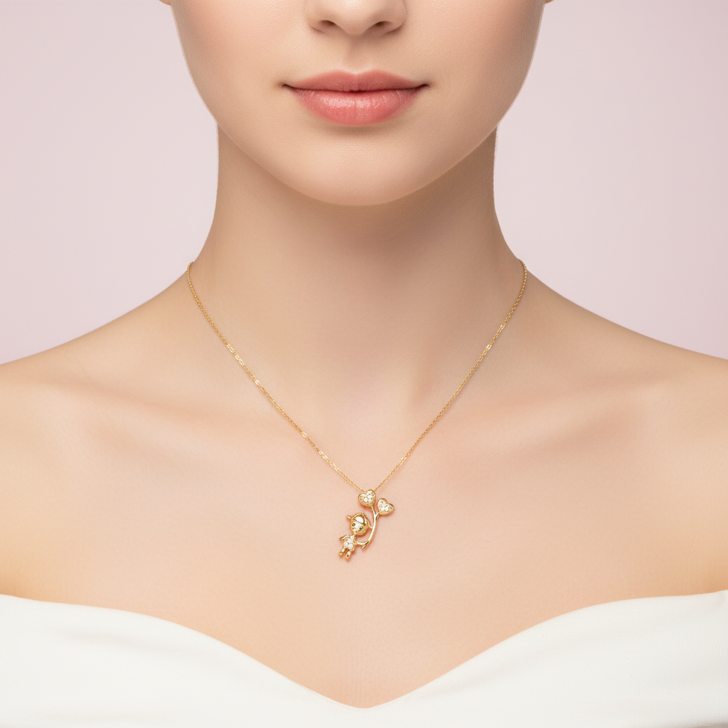 collar de niño con globos de corazón