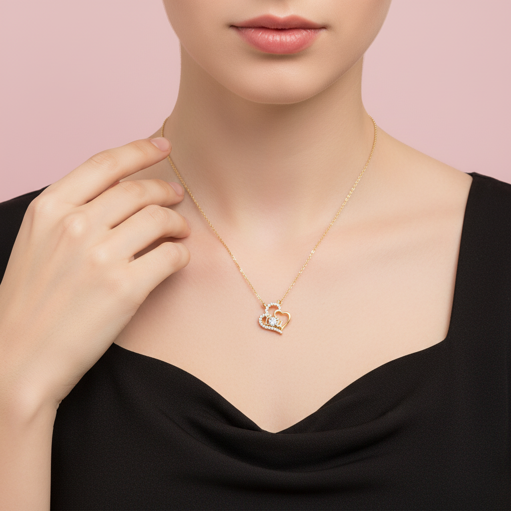 collar "I Love You" con corazones