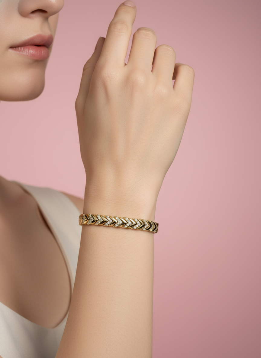 pulsera de espiga con zirconias