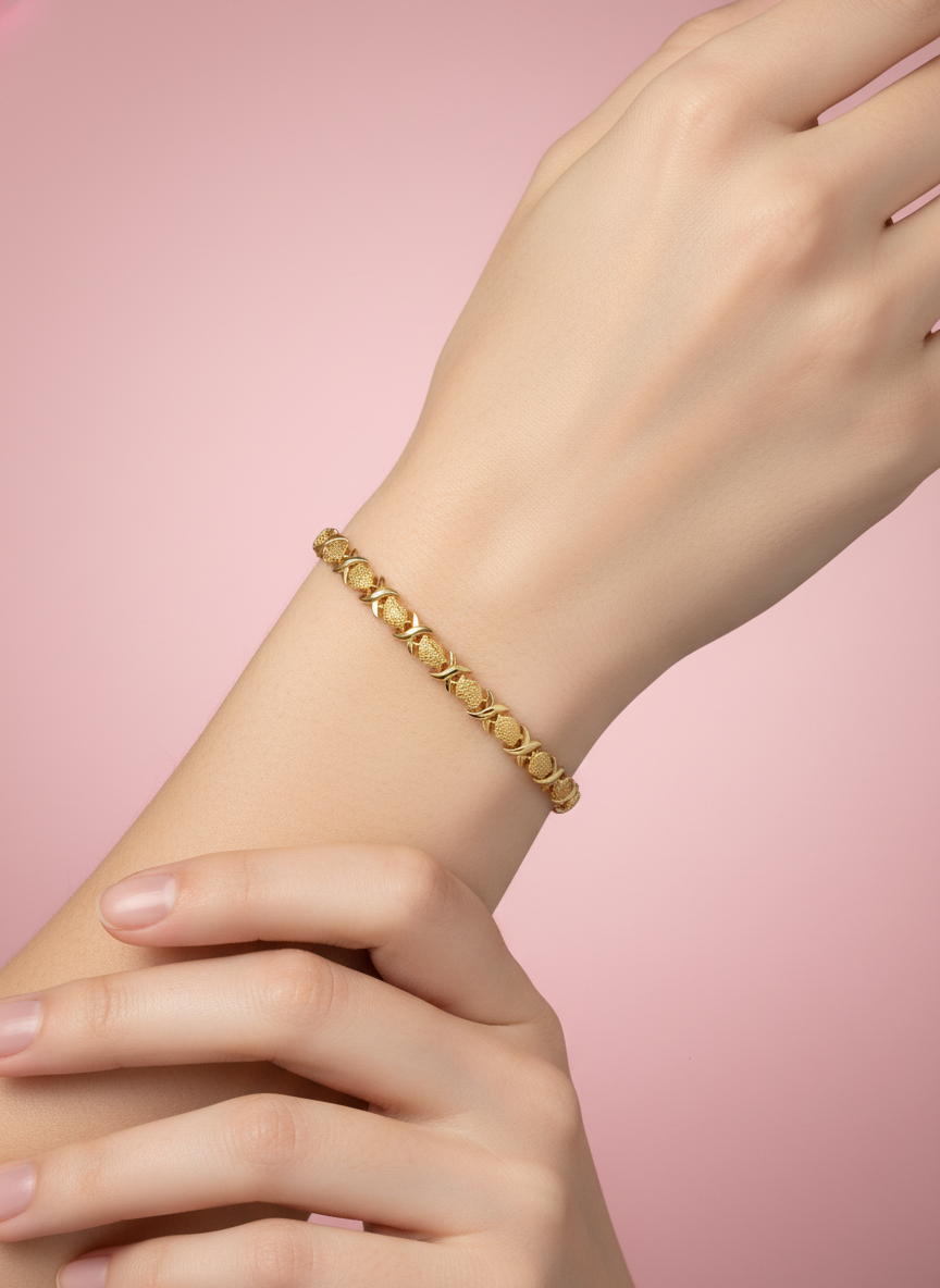 Pulsera de corazones y X