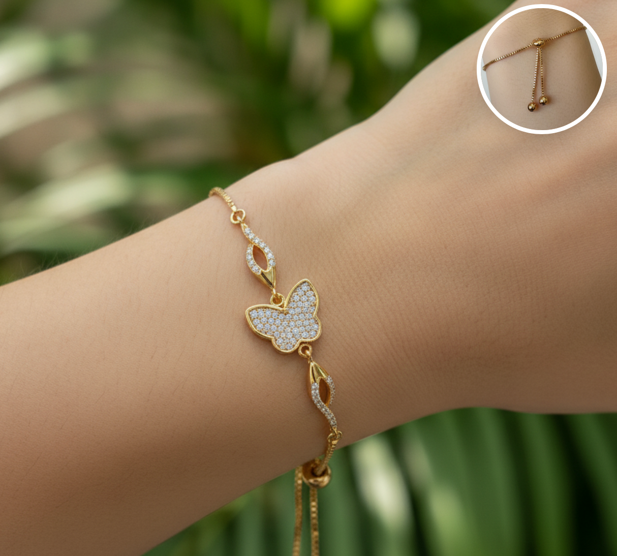 Pulsera Ajustable Mariposa dorada