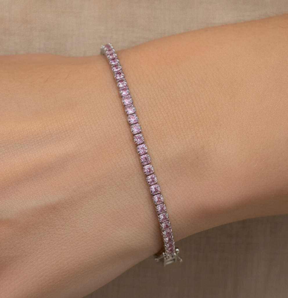 PULSERA BRILLOS ROSAS
