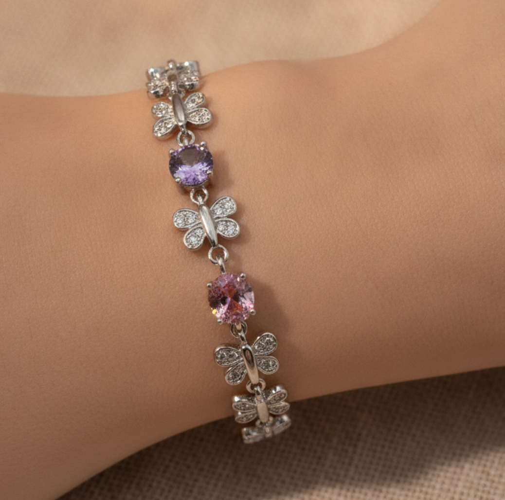 PULSERA MARIPOSAS BRILLOSAS