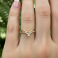 ANILLO CHEVRON DOBLE SOLITARIO