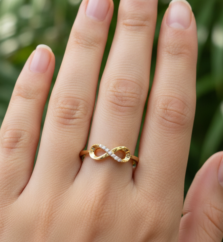ANILLO INFINITO MITAD PAVE