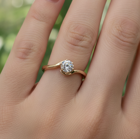 anillo ola solitario