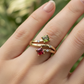 anillo rombos bicolor