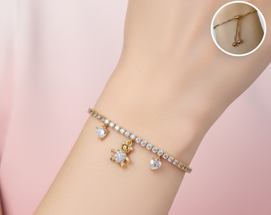 Pulsera Tennis Bolo con Charms