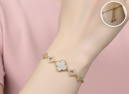 Pulsera Bolo Multiforma con Trébol y Rombos