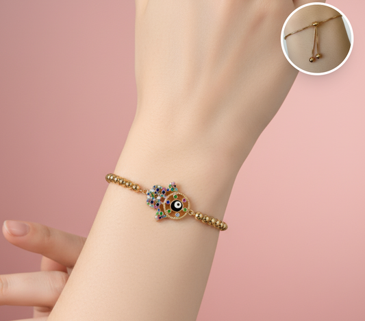 Pulsera Mano de Fátima con Ojo Turco