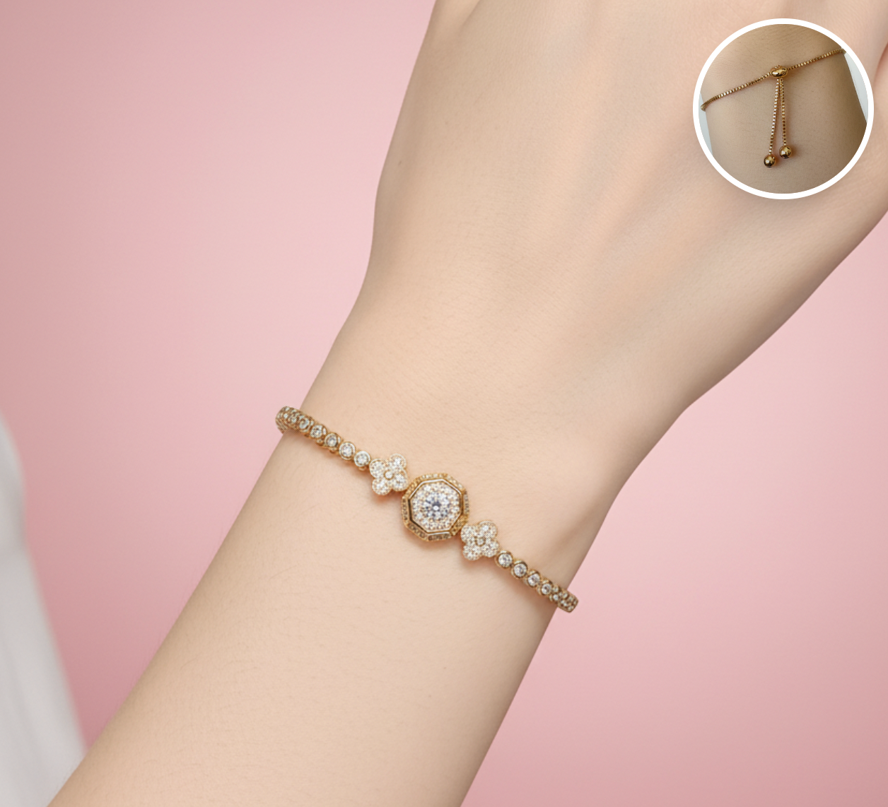 Pulsera Bolo Multiforma con Halo Central