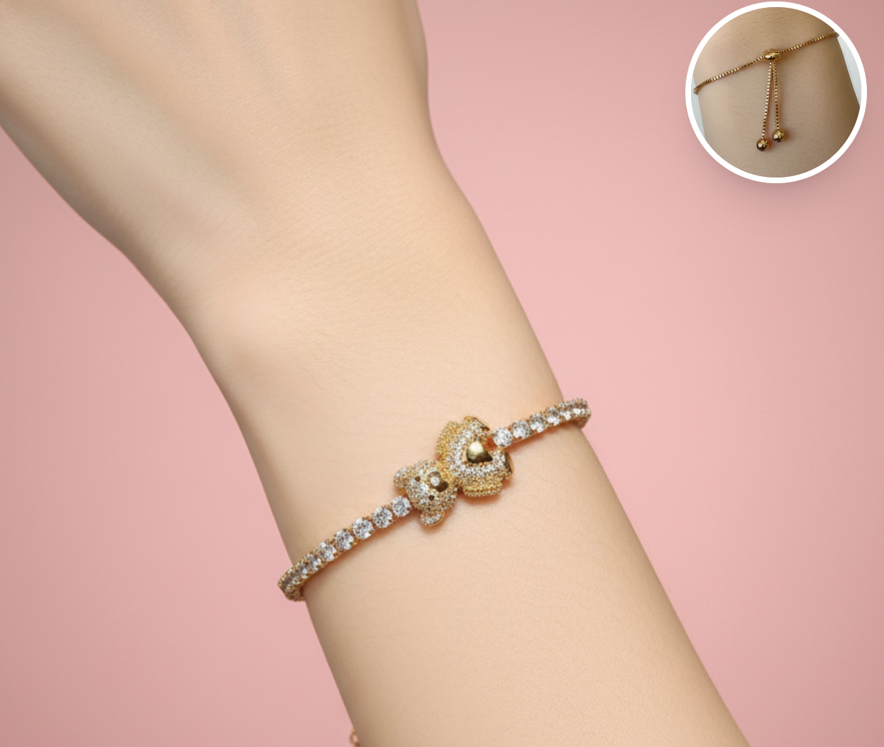 pulsera tennis con dije de osito