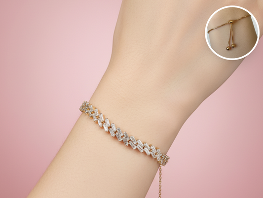 pulsera baguette en zigzag