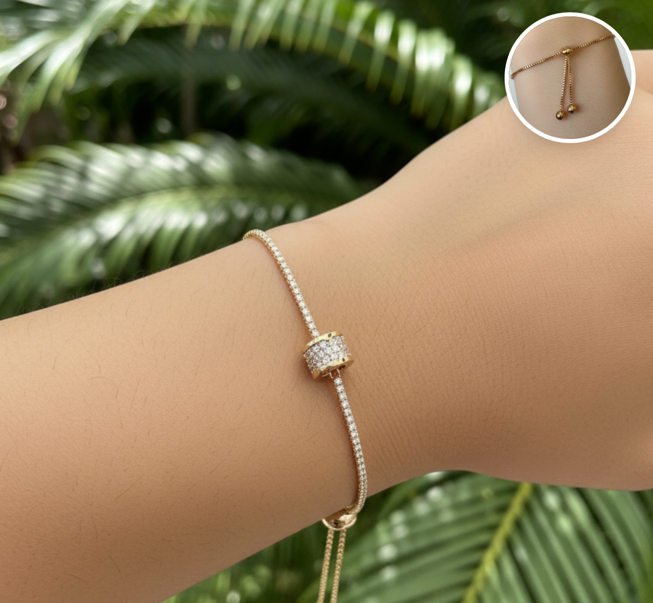 pulsera con charm de tubo
