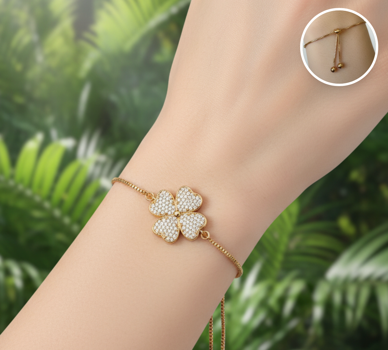 pulsera con dije de flor grande