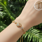 pulsera de eslabones mariner con dije de luna y zirconia