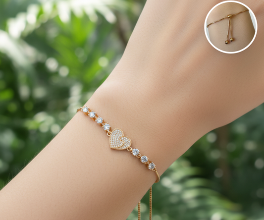 pulsera de doble corazón entrelazado