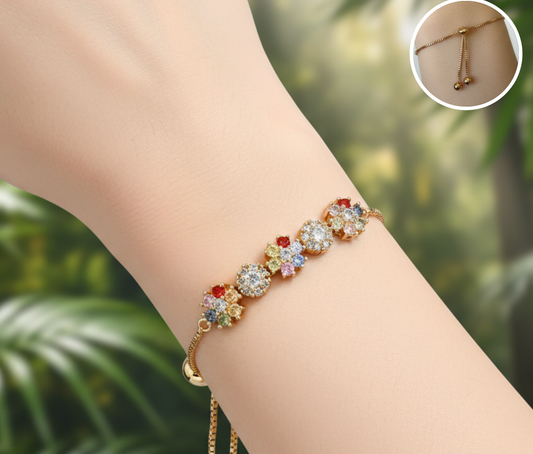 Pulsera flores chiquitas de colores
