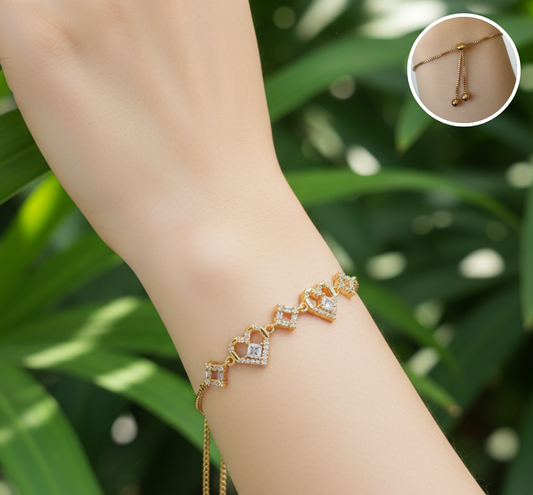 Pulsera Corazones  geometricos