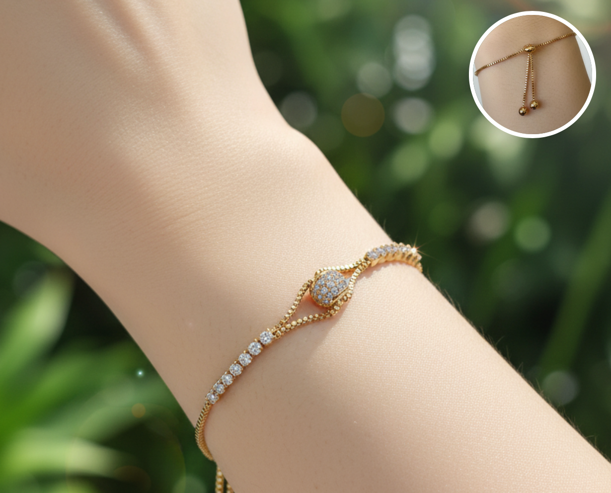 Pulsera Ajustable orbita brillosa