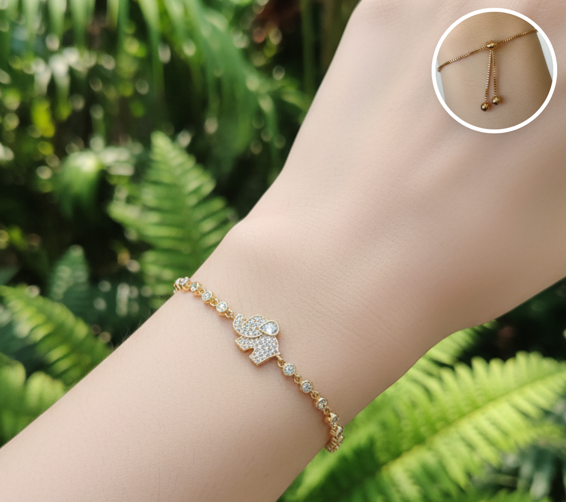 Pulsera Ajustable elefante de la suerte