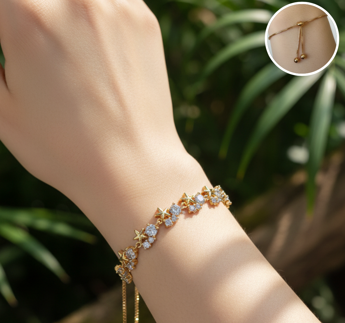 Pulsera Ajustable constelación dorada