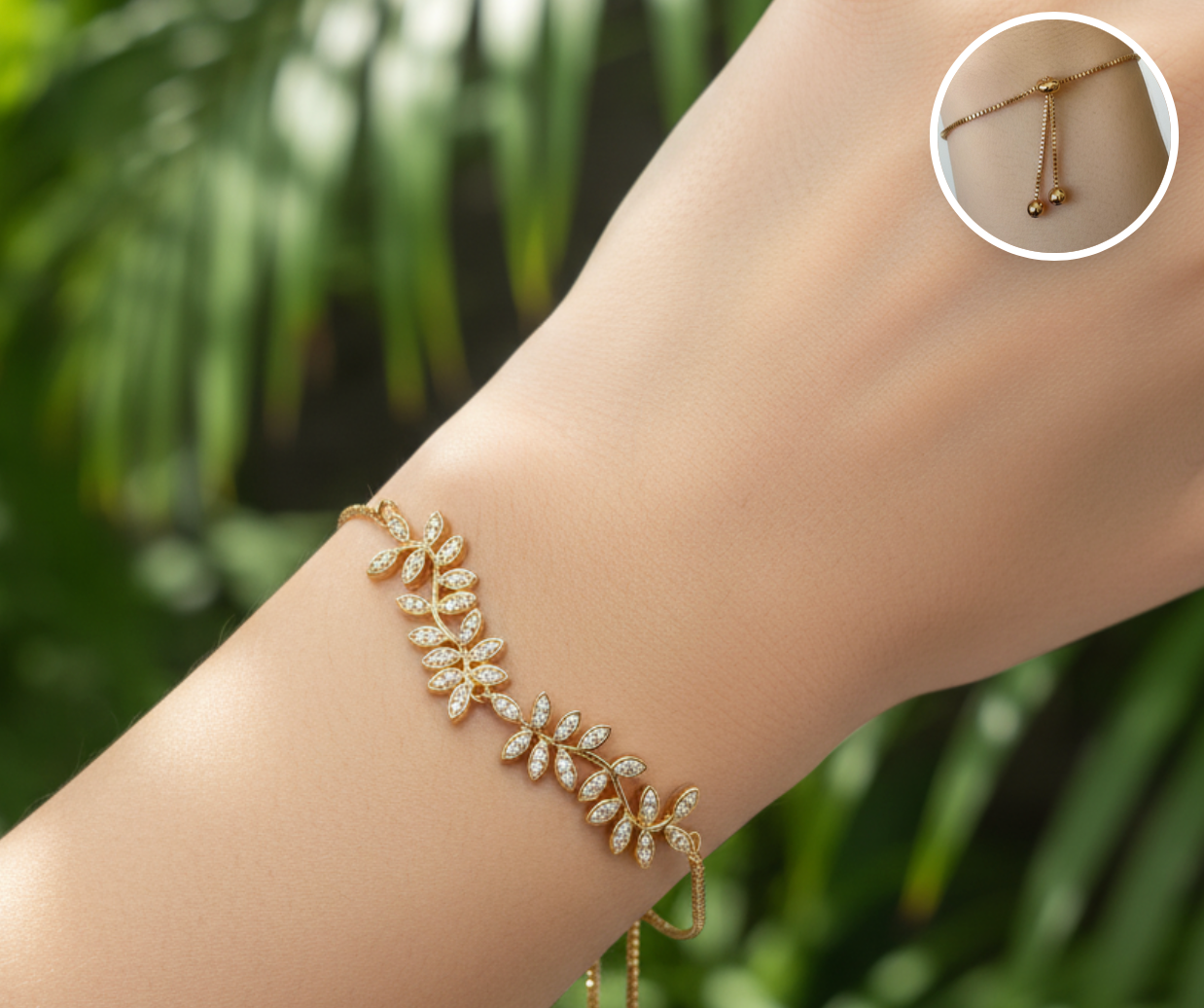 Pulsera Ajustable Rama dorada